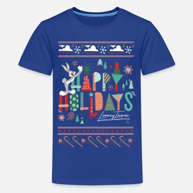 Looney Tunes Happy Holidays Christmas - Teenage Premium T-Shirt