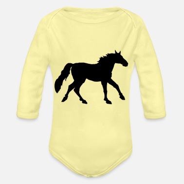 Galopp Varmblod galopp, häst galopp - Ekologisk långärmad babybody