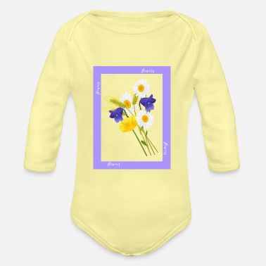 Flowers Flowers, flowers - Organic Long-Sleeved Baby Bodysuit