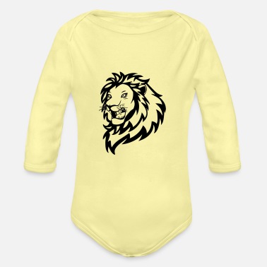 Färg lejonets huvud - Ekologisk långärmad babybody