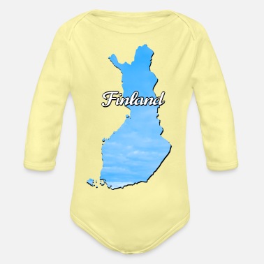Worker The map of Finland Suomi, blue color - Ekologisk långärmad babybody