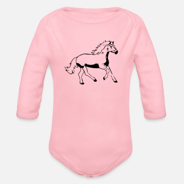 Dressyr häst - Ekologisk långärmad babybody