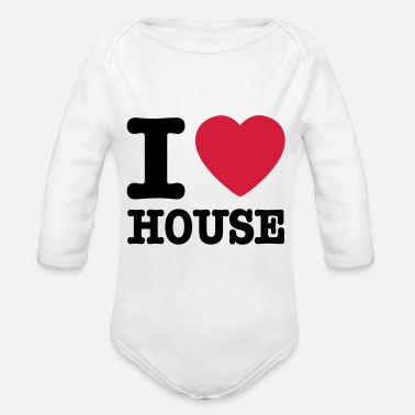 House I love house / I heart house - Ekologisk långärmad babybody