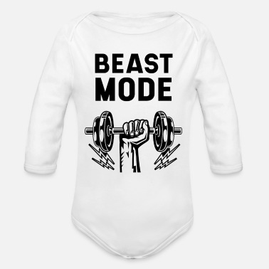 Mode Beast Mode Gym Bodybuilding Sport Motivation - Ekologisk långärmad babybody