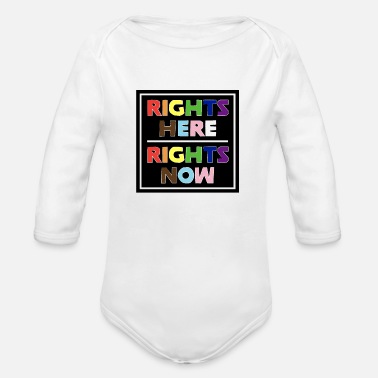 Rätt Rättigheter här Rättigheter nu - Lika rättigheter - Ekologisk långärmad babybody