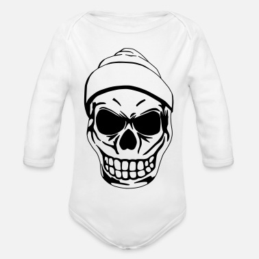 Baby-Longsleeve Totenschädel Langarm Shirt Baby Krabbler Skull Schädel 