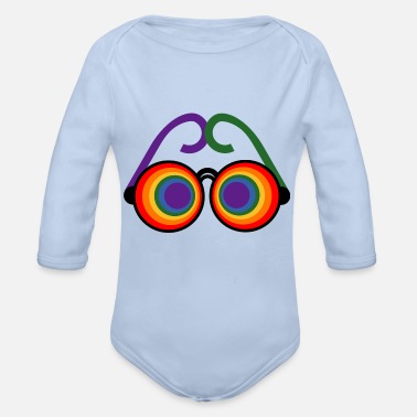 Glas Regnbågsglasögon - Ekologisk långärmad babybody