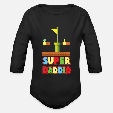 Super Super Daddio Far Fars Dag Fars Spelare Gamble - Ekologisk långärmad babybody