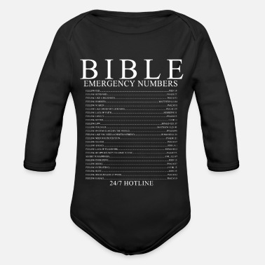 Bibel bibel nödnummer - Ekologisk långärmad babybody