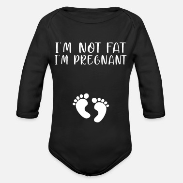 Mamma Jag är inte fet im gravid - Ekologisk långärmad babybody