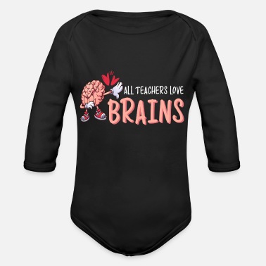 Hjärna Alla lärare älskar hjärnor - Ekologisk långärmad babybody