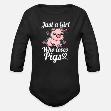Just Bara en tjej som älskar grisar rolig grisdräkt - Ekologisk långärmad babybody