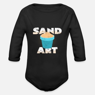 Sand Sand art sand sand målningar typografi gåva - Ekologisk långärmad babybody