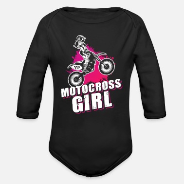 Bike Motocross Flicka - Dirt Bike Queen Motorcykel Biker - Ekologisk långärmad babybody