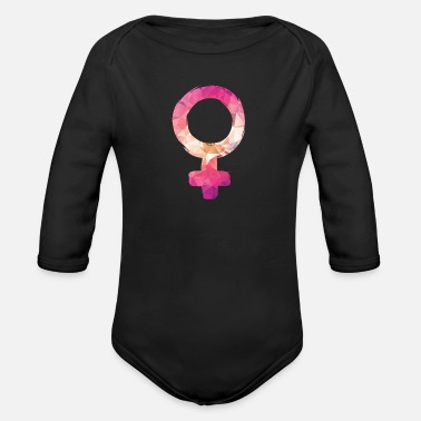 Symbol Kön gåva symbol Kvinna rosa feminism - Ekologisk långärmad babybody