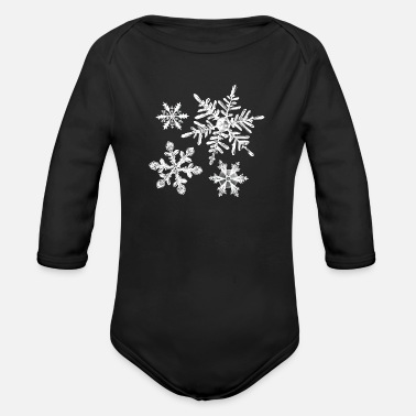 Snowfall winter - Organic Long-Sleeved Baby Bodysuit