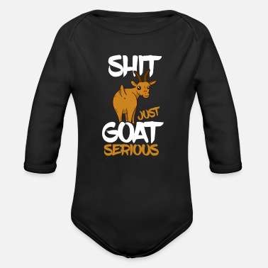 Animal Funny animals goat goats farm farmer - Organic Long-Sleeved Baby Bodysuit