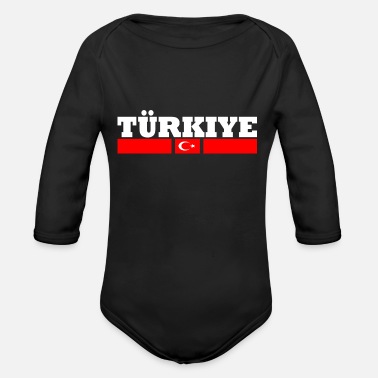 Turkiet Turkiet flagga - Ekologisk långärmad babybody