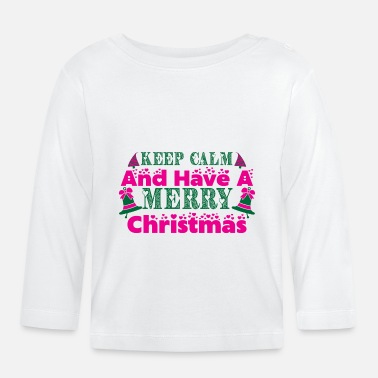 Uk Keep Calm and Have a Merry Christmas - T-shirt manches longues Bébé