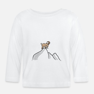 Montagne Chèvre sur le cadeau de l&#39;argent de vacances air montagne montagne - T-shirt manches longues Bébé