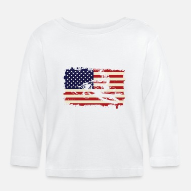 Flag American Flag Snowmobile Shirt, Snowmobiling Shirt - Baby Longsleeve Shirt