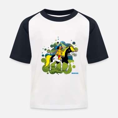 Officialbrands Yakari Fait Du Cheval Sur Petit-Tonnerre - T-shirt baseball Enfant