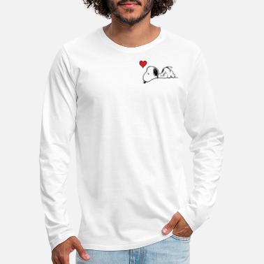 Peanuts Snoopy cœur motif poitrine - T-shirt manches longues premium Homme