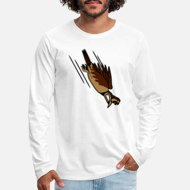 Uccello fumetto divertente cool buffo uccello crash - Maglietta maniche lunghe premium uomo