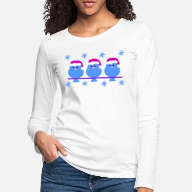 Sumu Lee Weihnachtsvögel - T-shirt manches longues premium Femme