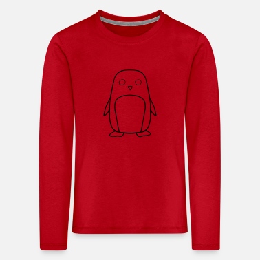Pinguin Konturzeichnung - Kinder Premium Langarmshirt