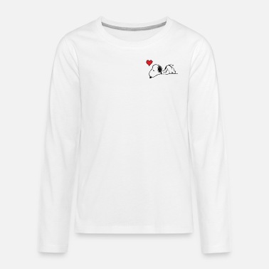 Peanøtter Snoopy hjerte brystmotiv - Tenårings premium langermet T-skjorte