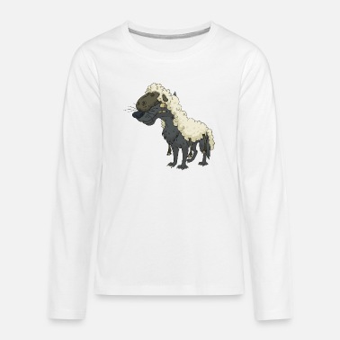 Śmieszne słodkie fajne wilk owca - Premium koszulka z długim rękawem dla nastolatków