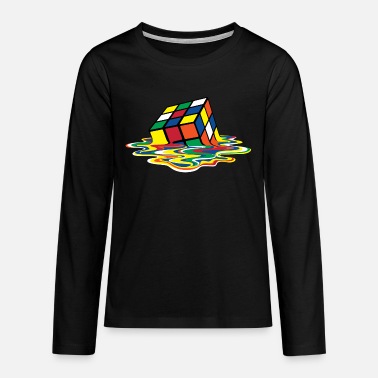 Rubik&#39;s Cube En Train De Fondre - T-shirt manches longues premium Ado