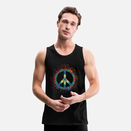 Mens Peace Graphic Love Hippie Music Tank Top Vest
