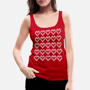 Pattern Hearts Pattern = Knitted Pattern = Hearts pattern - Women&#39;s Premium Tank Top