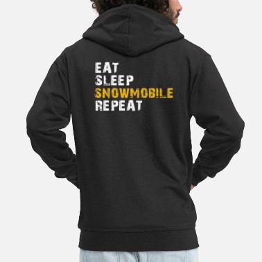Eat eat sleep snowmobile - Men&#39;s Premium Zip Hoodie