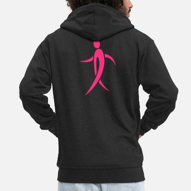Pink Ribbon Walking Pink Ribbon - Men&#39;s Premium Zip Hoodie