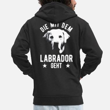 Labrador Retriever Die Mit Dem Labbi Geht Spruch Hundemama Frauen Kapuzen-Fleecejacke 