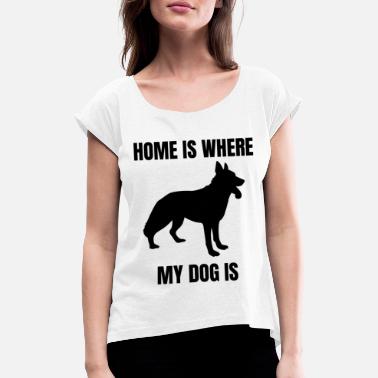 Retriever Koiran paimennunta koirat villakoira koira dachshund - Naisten t-paita jossa rullatut hihat