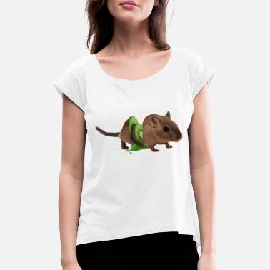 Hiirulainen Hiiri Kiwi Rotta Rotta Hiiri Lahja Poison Funny Fun - Naisten t-paita jossa rullatut hihat