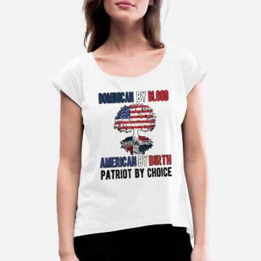 Dominikanische Republik Dominikaner Amerikaner Dominikanische Republik USA - Frauen T-Shirt mit gerollten Ärmeln