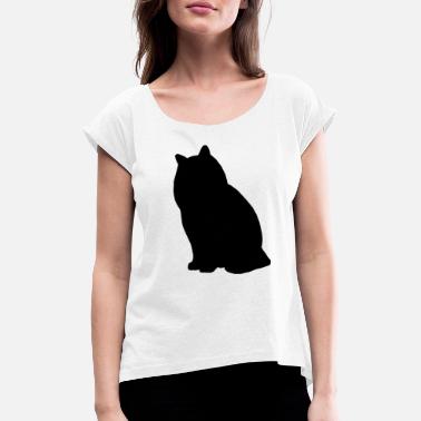 Hauskatze Hauskatze - Frauen T-Shirt mit gerollten Ärmeln