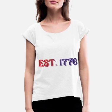Este EST 1776 - T-skjorte med rulleermer for kvinner
