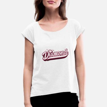 Ruutu ruutu - Naisten t-paita jossa rullatut hihat