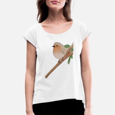 Robin robin - T-shirt à manches retroussées Femme