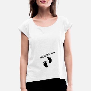 Mummy mama mummy 2020 - Frauen T-Shirt mit gerollten Ärmeln