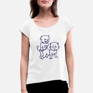 Teufelchen Teufelchen - Frauen T-Shirt mit gerollten Ärmeln