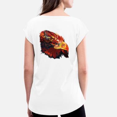 Arthawk Adler arthawk - Frauen T-Shirt mit gerollten Ärmeln