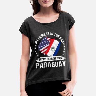 Paraguay American Patriot Paraguay Flag Paraguayan Roots - Frauen T-Shirt mit gerollten Ärmeln