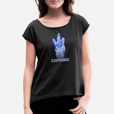 Safir SAFIR - T-skjorte med rulleermer for kvinner